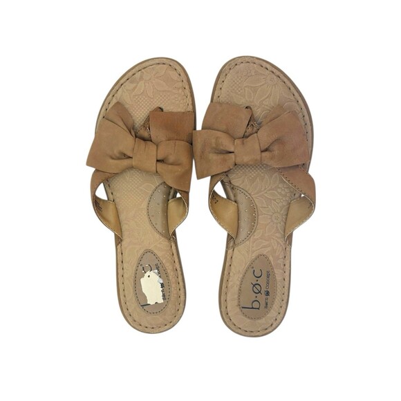 BOC Born Concept Beige Bow Thong Sandals Flip Flops Women’s Size 8 - Picture 5 of 7